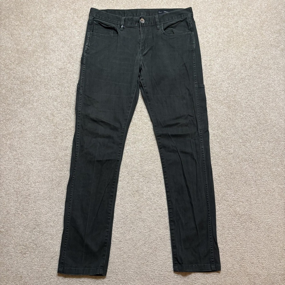 Armani Exchange J43 Slim Worker Jeans Mens 32x31 Green Slim Straight Denim Pants